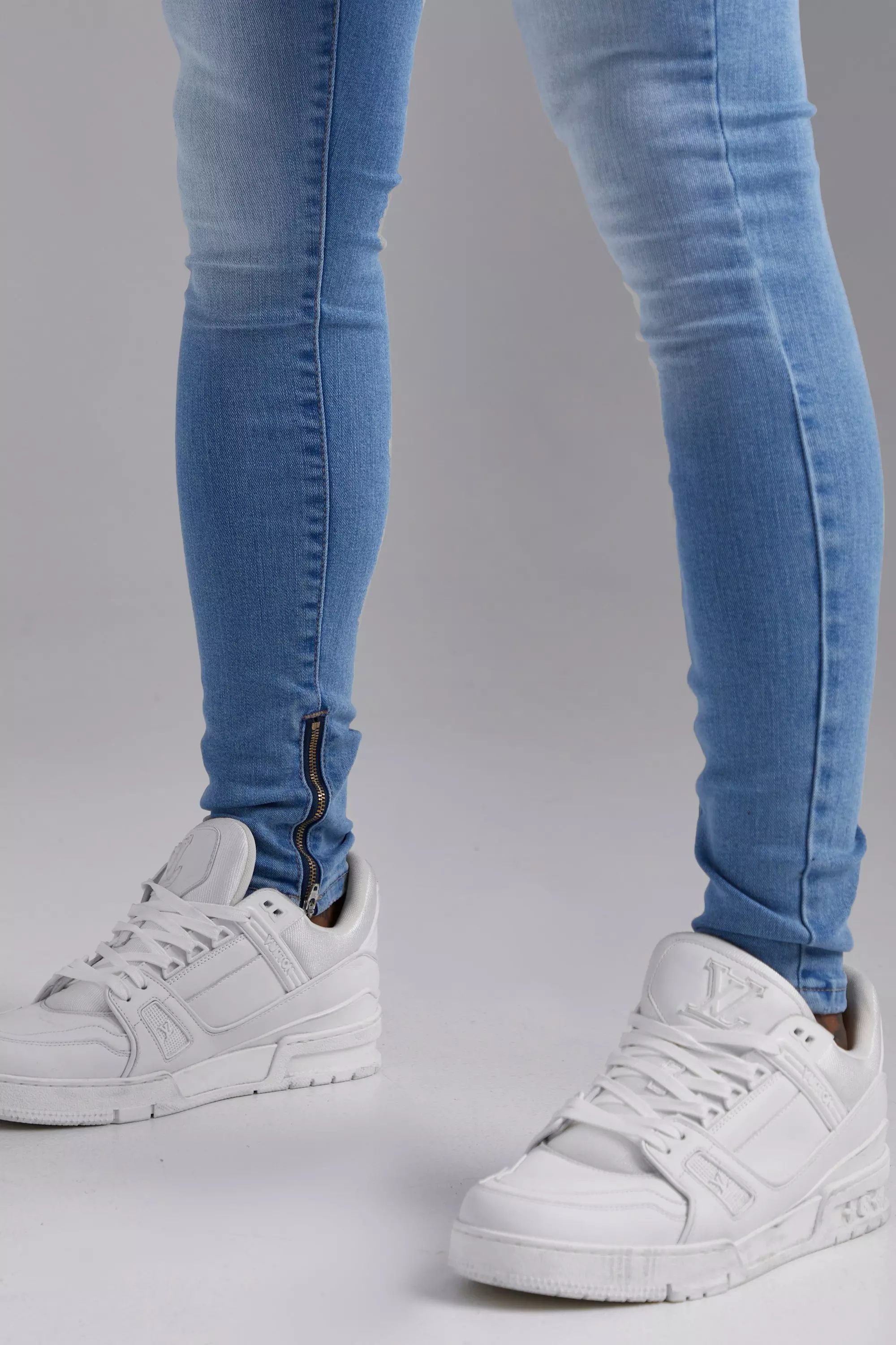 Zip cuff hot sale jeans